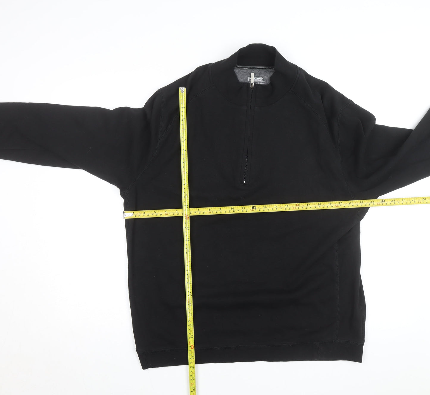 Kirkland Men's Black XL 1/2 Zip Cotton Sweatshirt