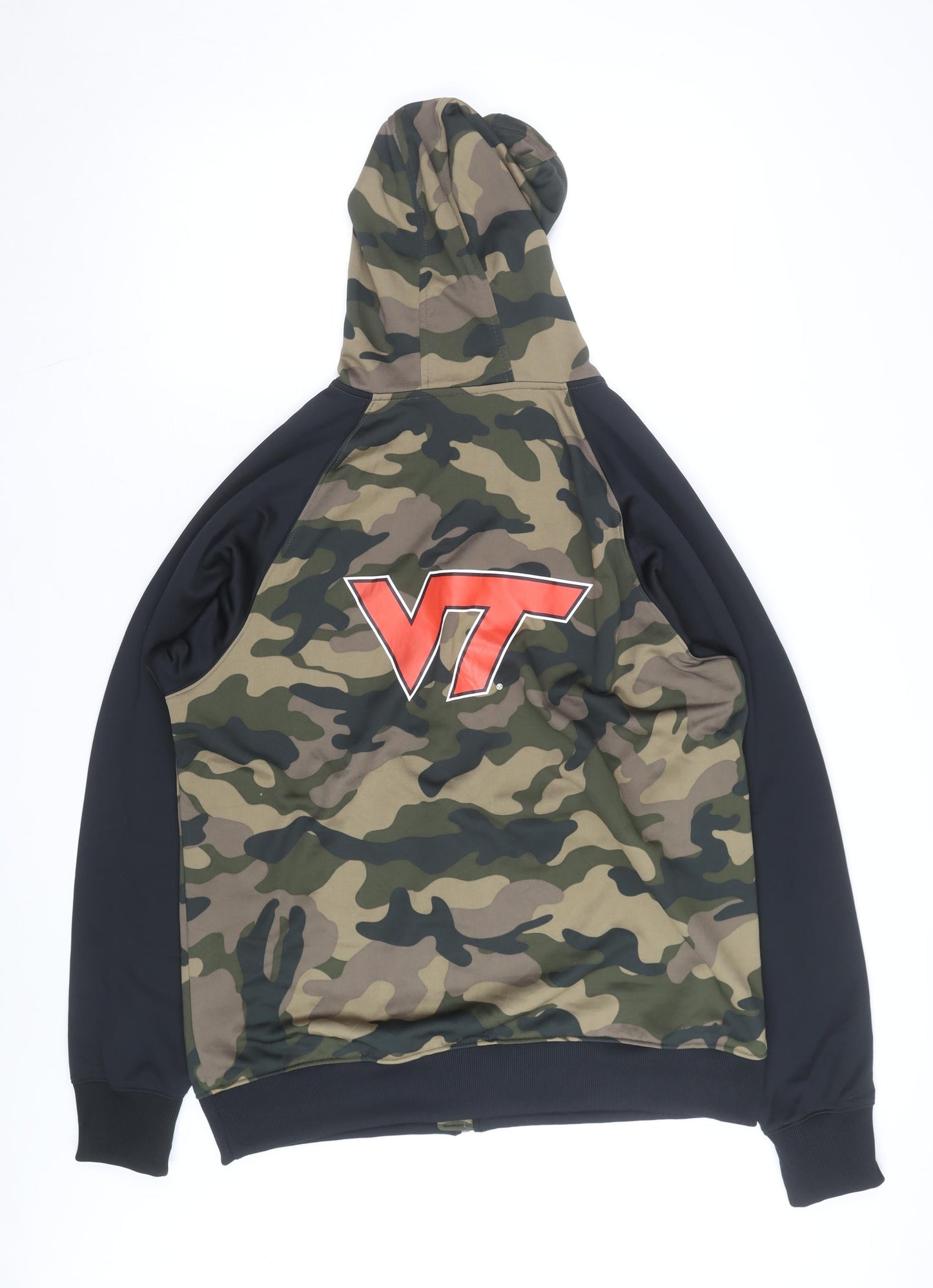 Columbia Men’s Green Camouflage Full Zip Hoodie Size L VT Logo
