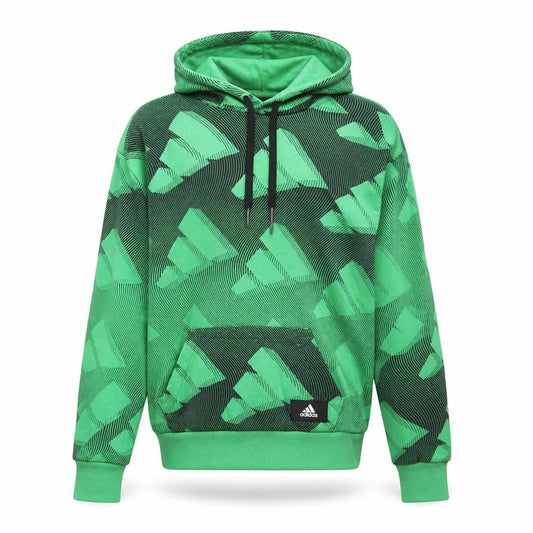 Adidas Men's Green Pullover Hoodie Size S Graphic Logo Sportswear