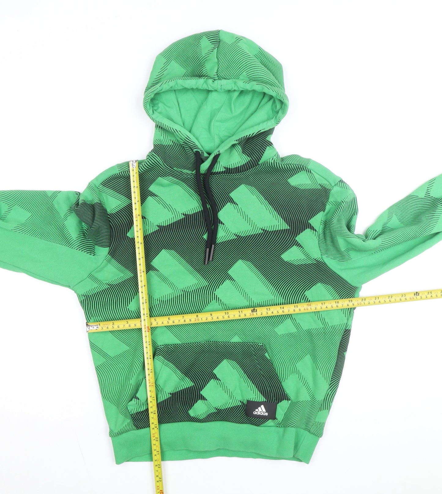 Adidas Men's Green Pullover Hoodie Size S Graphic Logo Sportswear