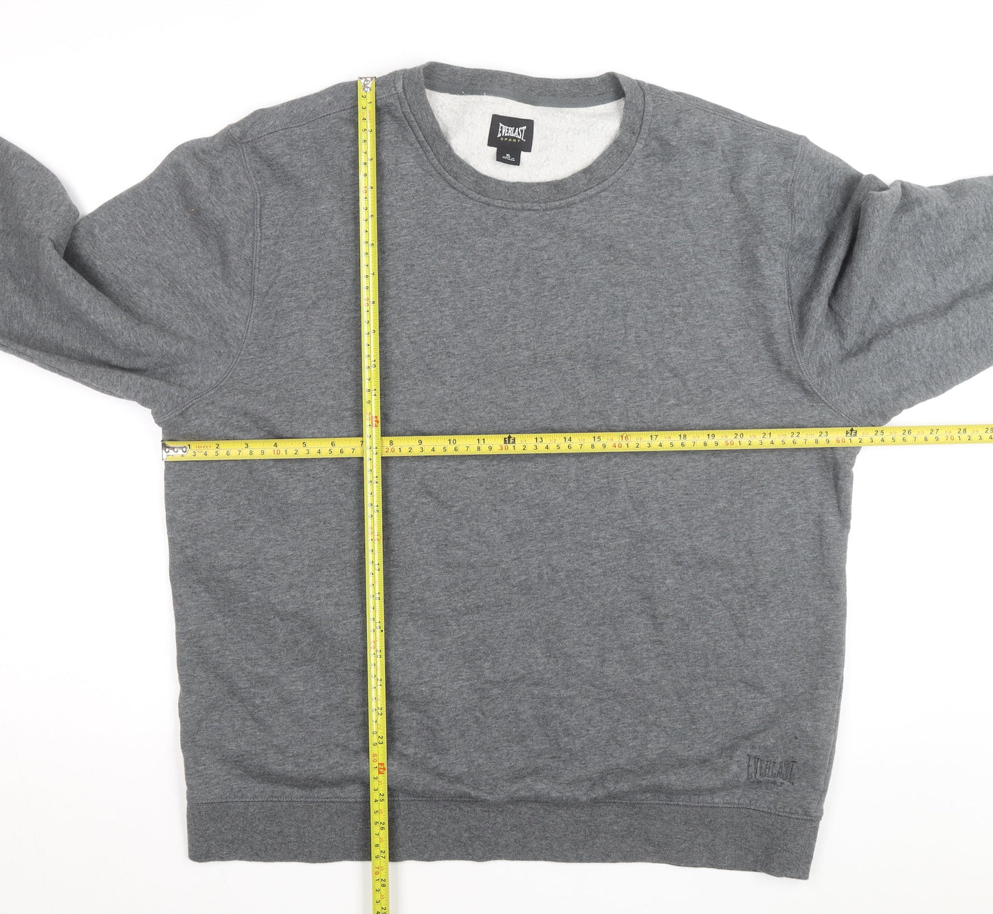 Everlast Men’s Grey XL Fleece Lined Crew Neck Pullover Sweatshirt