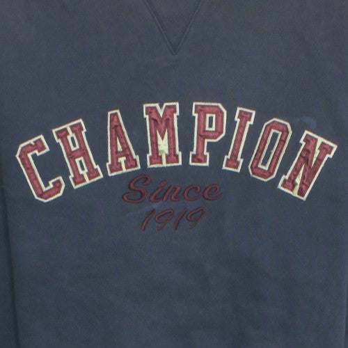 Champion Men’s Blue Pullover Sweatshirt L Embroidered Logo Crew Neck
