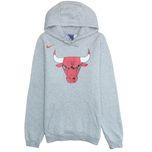 Nike Mens Grey Chicago Bulls Hoodie S Pullover Graphic Print NBA