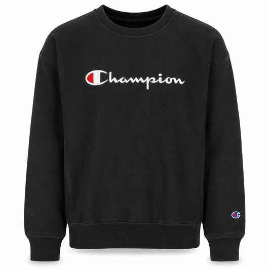Champion Men's Black Reverse Weave Sweatshirt S Pullover Crew Neck