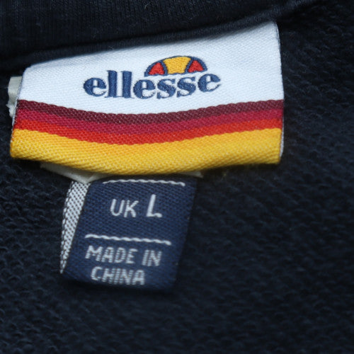 Ellesse Men's Blue Pullover Hoodie Size L Logo Fleece Sweatshirt