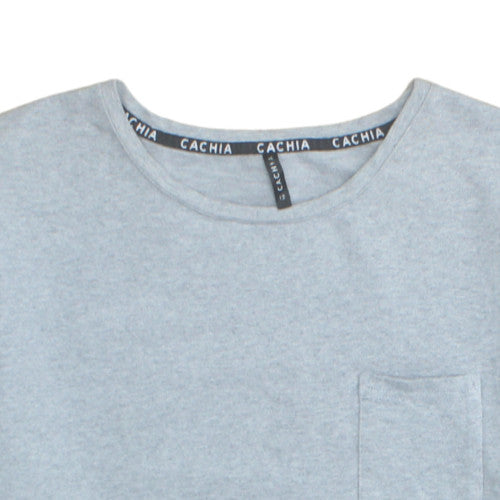 Cachia Women's Grey Crew Neck Short Sleeve Basic T-Shirt Size 12