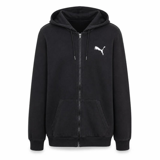 Puma Men's Black Full Zip Hoodie Size S Regular Fit Cotton Blend