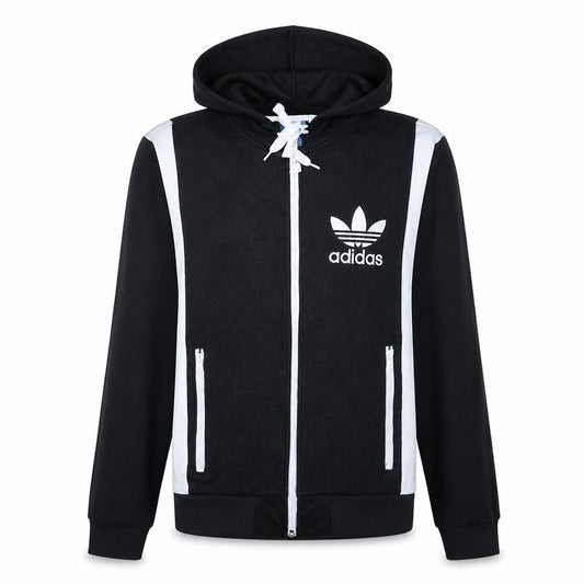 Adidas Mens Black Full Zip Hoodie S Cotton Blend Sportswear