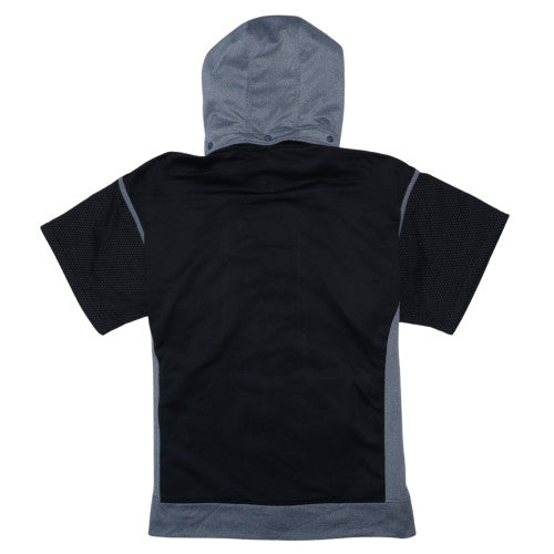 Fila Mens Black 3XL Hooded Full Zip Short Sleeve Hoodie