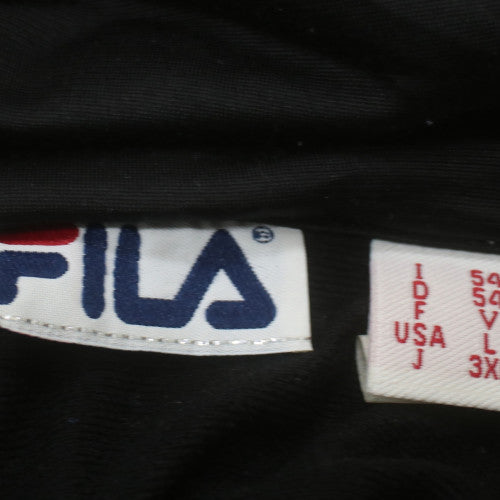 Fila Mens Black 3XL Hooded Full Zip Short Sleeve Hoodie