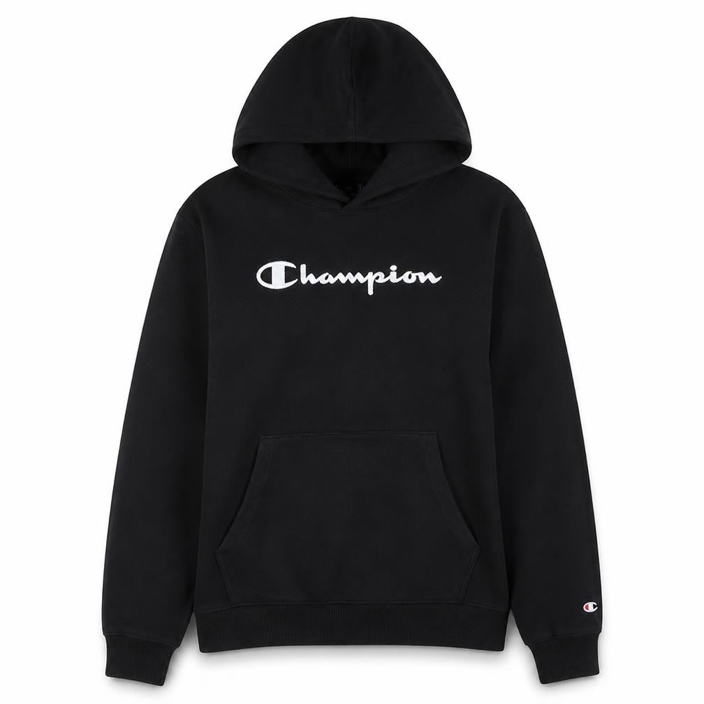 Champion Boys Black 2XL Pullover Hoodie with Logo Print