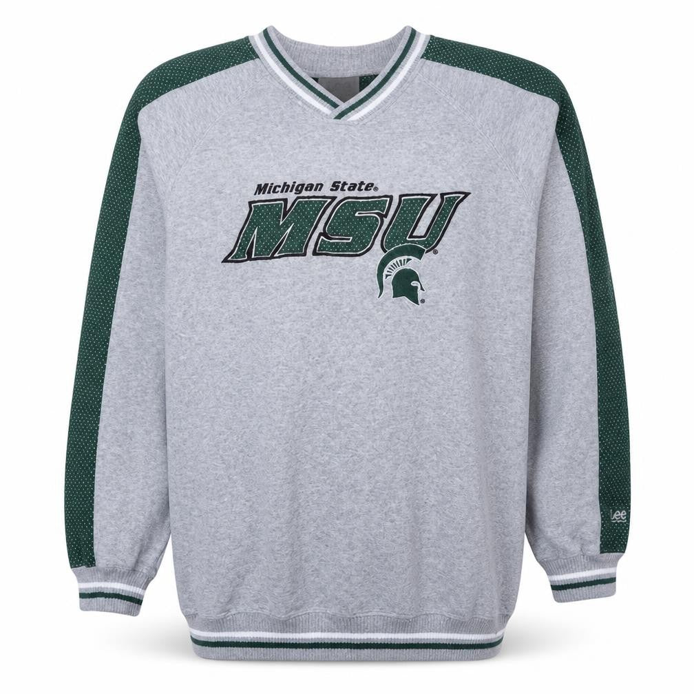 Lee Sport Men's Grey Green Michigan State MSU Sweatshirt XXL Pullover