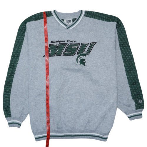 Lee Sport Men's Grey Green Michigan State MSU Sweatshirt XXL Pullover