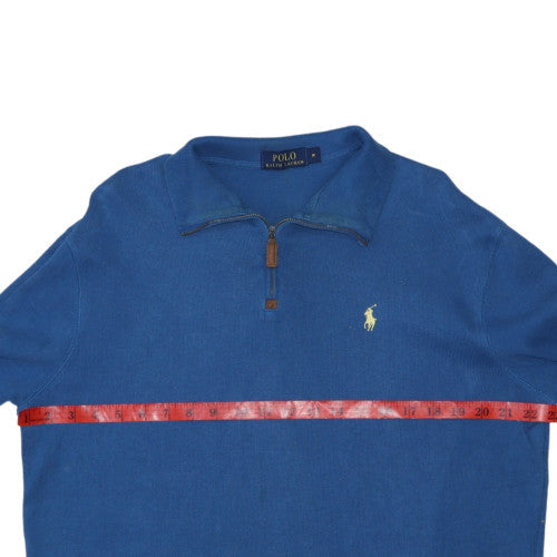 Ralph Lauren Mens Blue Cotton 1/2 Zip Collared Sweatshirt Size M