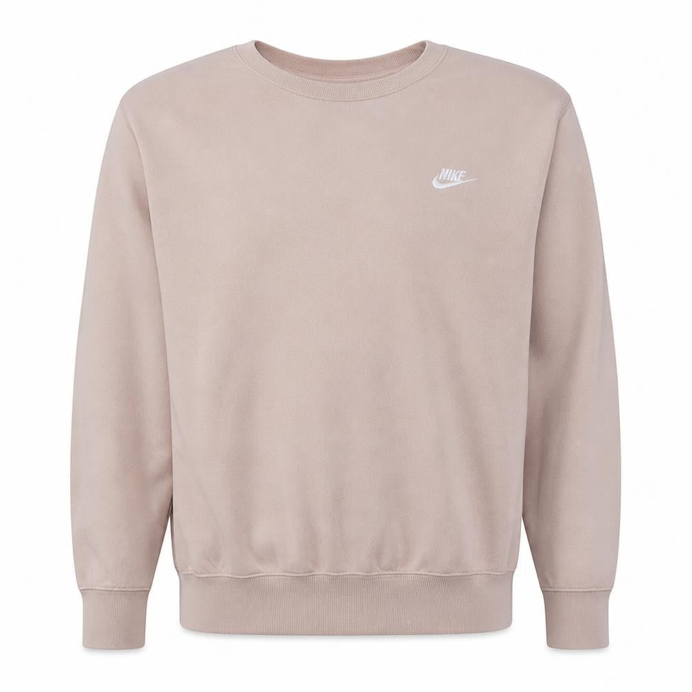 Nike Men’s Beige Logo Pullover Sweatshirt 2XL Crew Neck Regular Fit