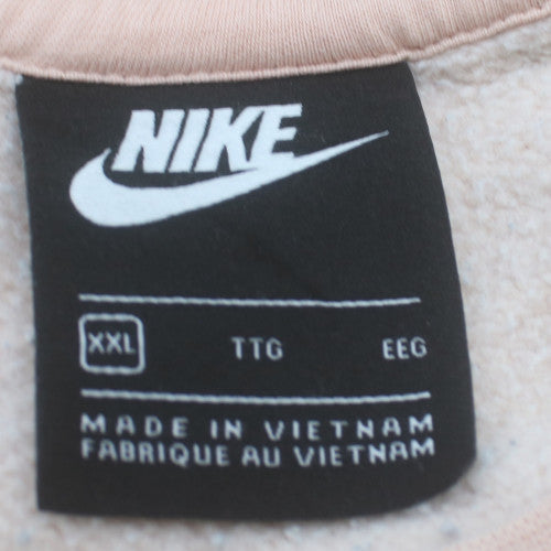 Nike Men’s Beige Logo Pullover Sweatshirt 2XL Crew Neck Regular Fit