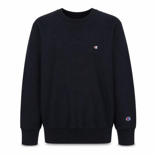 Champion Men's Black Large Reverse Weave Crew Neck Sweatshirt
