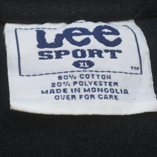 Lee Sport Men's Black XL Pullover Sweatshirt Key West Embroidered Cotton Blend