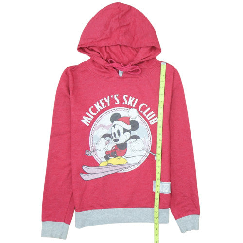 Disney Womens Red Mickey's Ski Club Pullover Hoodie Size 14/16