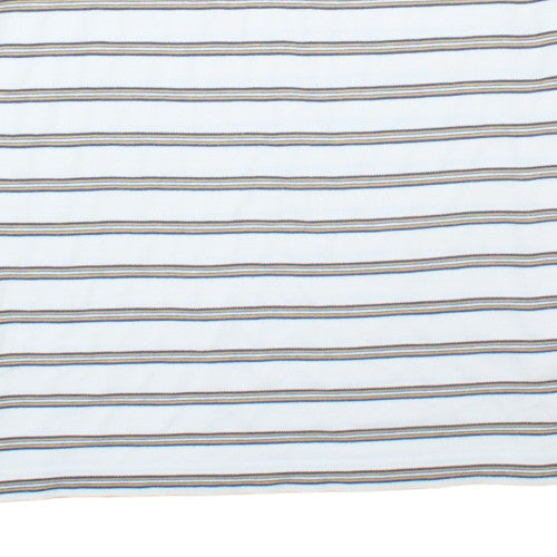Tommy Hilfiger Men's White Striped Polo Shirt XL 100% Cotton Classic Fit