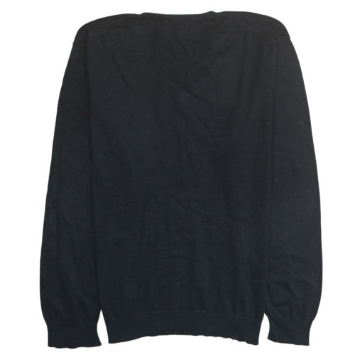 Ralph Lauren Men's Black 2XL Cotton V-Neck Jumper Classic Knitwear