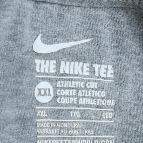 Nike Men's Grey Morrisville Lacrosse Athletic Fit T-Shirt XXL