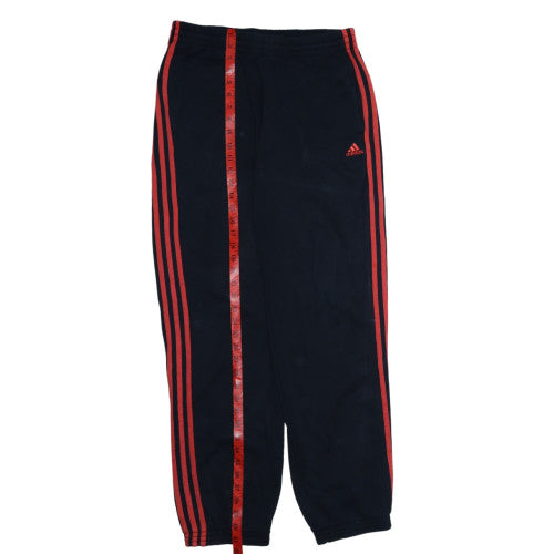 Adidas Men's Black Red Track Pants M Regular Fit Fleece Trousers