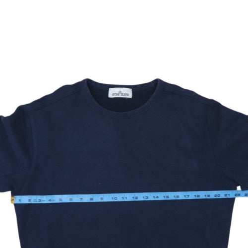 Stone Island Men's Blue Cotton Crew Neck Pullover Sweatshirt M