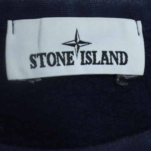 Stone Island Men's Blue Cotton Crew Neck Pullover Sweatshirt M