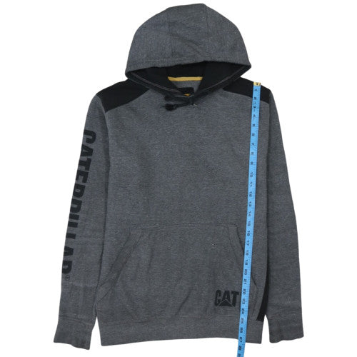 Caterpillar Mens Grey Pullover Hoodie M Regular Fit Fleece