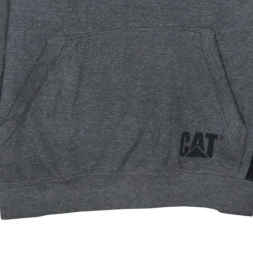 Caterpillar Mens Grey Pullover Hoodie M Regular Fit Fleece