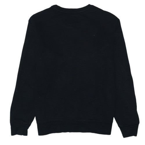 Ralph Lauren Womens Black L Sweatshirt Crew Neck Cotton Blend Logo
