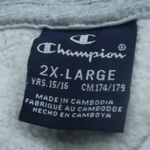 Champion Boys Grey Pullover Hoodie 2XL Fleece Hooded Sweatshirt