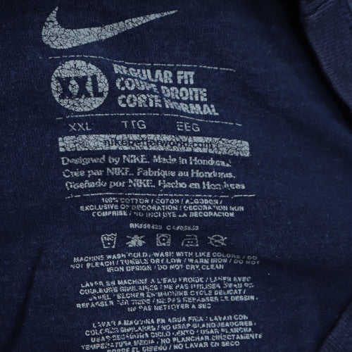 Nike Men's Navy Texas Baseball T-Shirt XXL Regular Fit Cotton