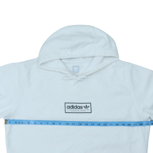 Adidas Mens White Pullover Fleece Hoodie Size M