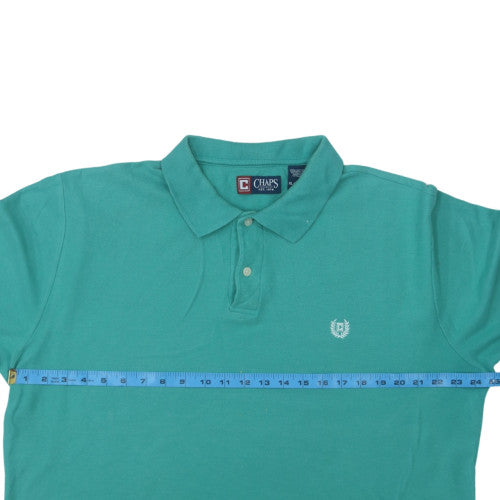 Chaps Men's Green Polo Shirt XL Cotton Short Sleeve Classic Fit