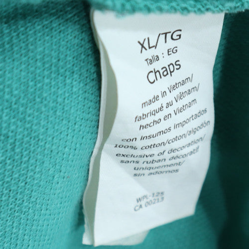 Chaps Men's Green Polo Shirt XL Cotton Short Sleeve Classic Fit