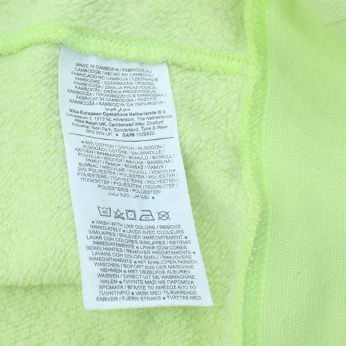 Nike Men Green Crew Neck Pullover Sweatshirt M Fleece Regular Fit