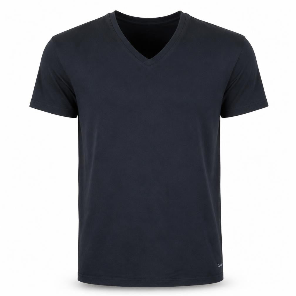 Calvin Klein Men's Black V-Neck Classic Cotton T-Shirt XL
