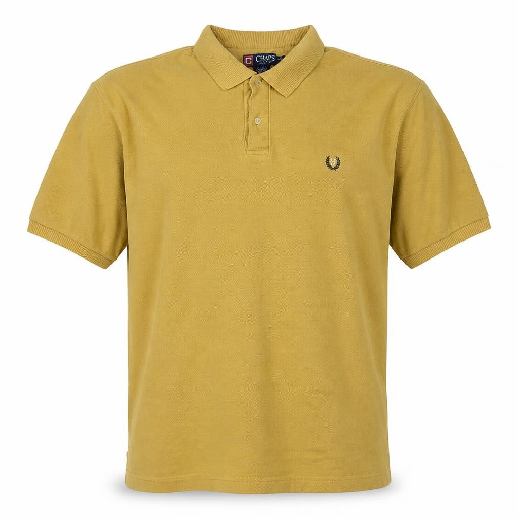 Chaps Men's Beige Cotton Short Sleeve Polo Shirt XL Classic Fit