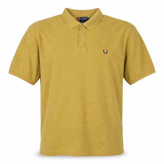 Chaps Men's Beige Cotton Short Sleeve Polo Shirt XL Classic Fit