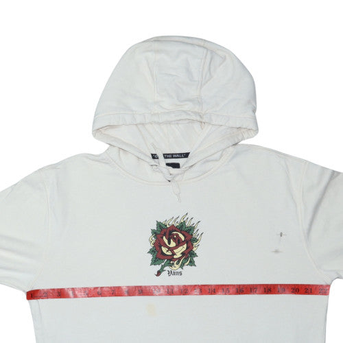 Vans Men's White Medium Pullover Hoodie Graphic Print Skate Style