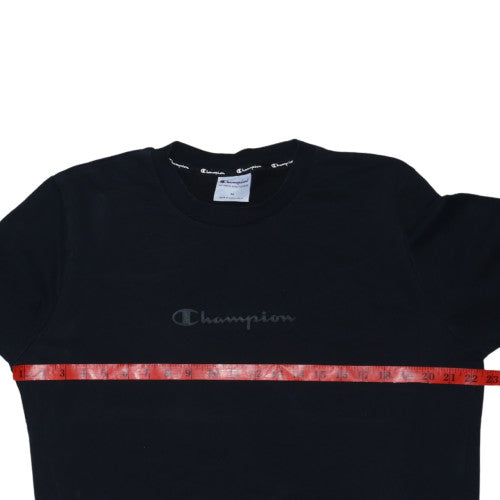 Champion Men Black Medium Crew Neck Pullover Sweatshirt