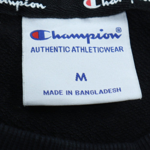Champion Men Black Medium Crew Neck Pullover Sweatshirt