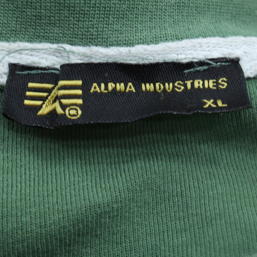 Alpha Industries Men Green XL Pullover Crew Neck Cotton Sweatshirt