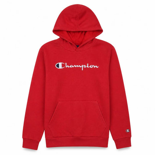 Champion Boys Red Pullover Hoodie XL - Cotton Blend Logo Sweatshirt