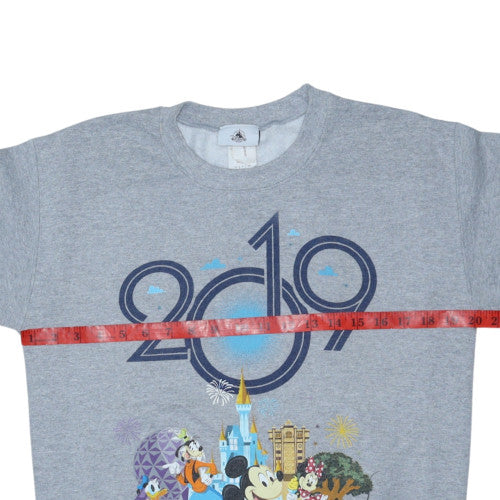 Back view of Disney Parks Women Grey Sweatshirt S Walt Disney World 2019 Mickey Crew Neck