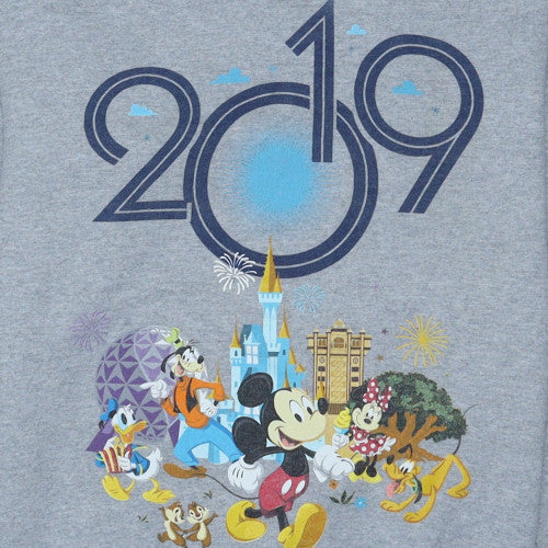 Additional view of Disney Parks Women Grey Sweatshirt S Walt Disney World 2019 Mickey Crew Neck