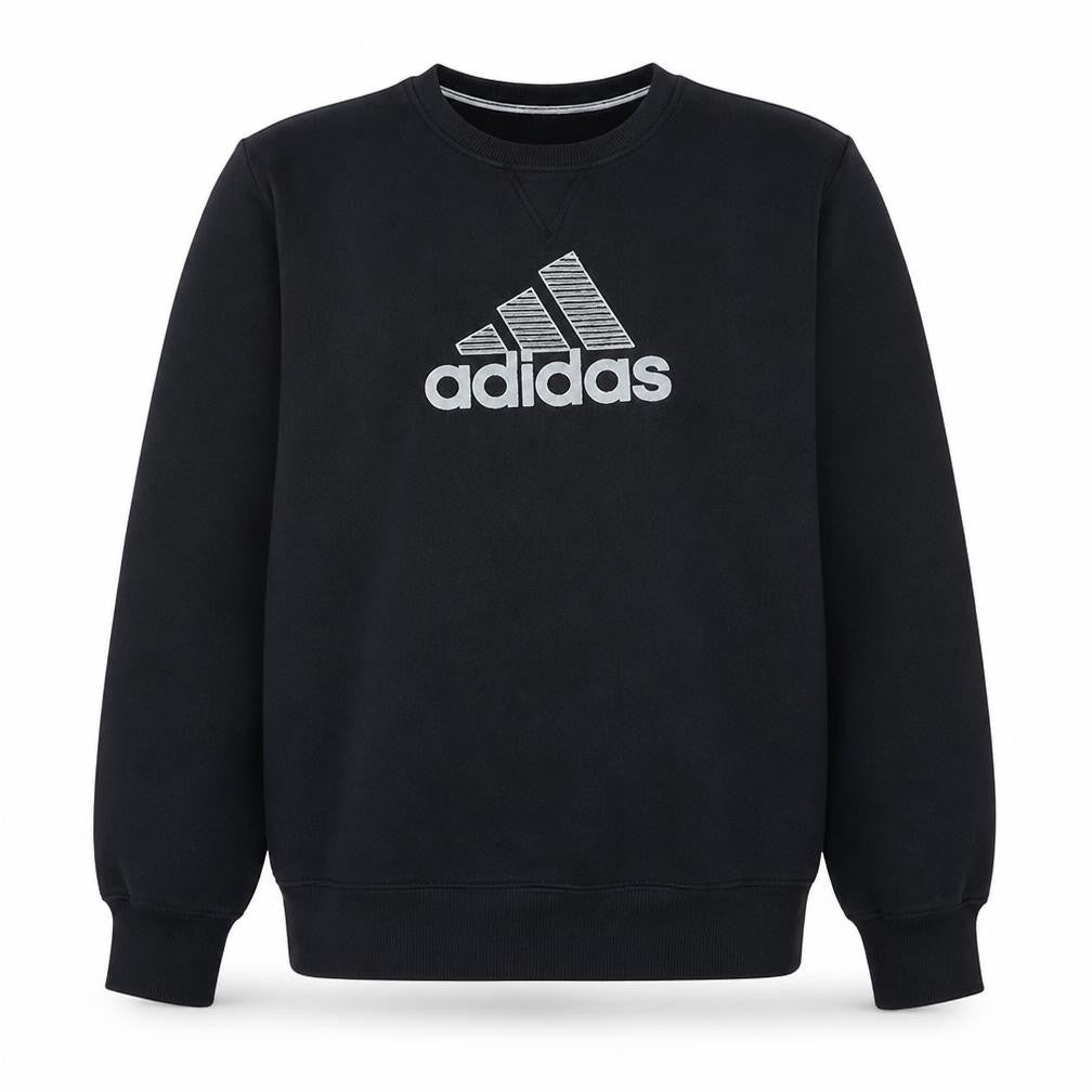 Adidas Men's Black Crew Neck Logo Pullover Sweatshirt M