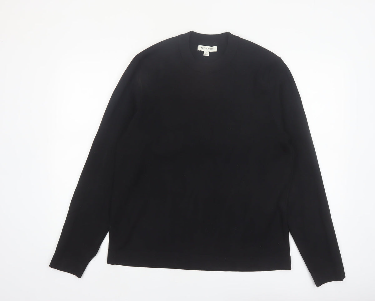 Back view of Marks and Spencer Men’s Black L Crew Neck jumper